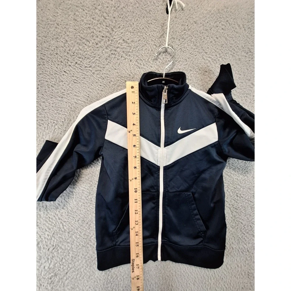 Lot Of 2 Nike Track Jacket Boys 7/L Gray Blue Dri Fit Therma Fleece Lined Zip Up
